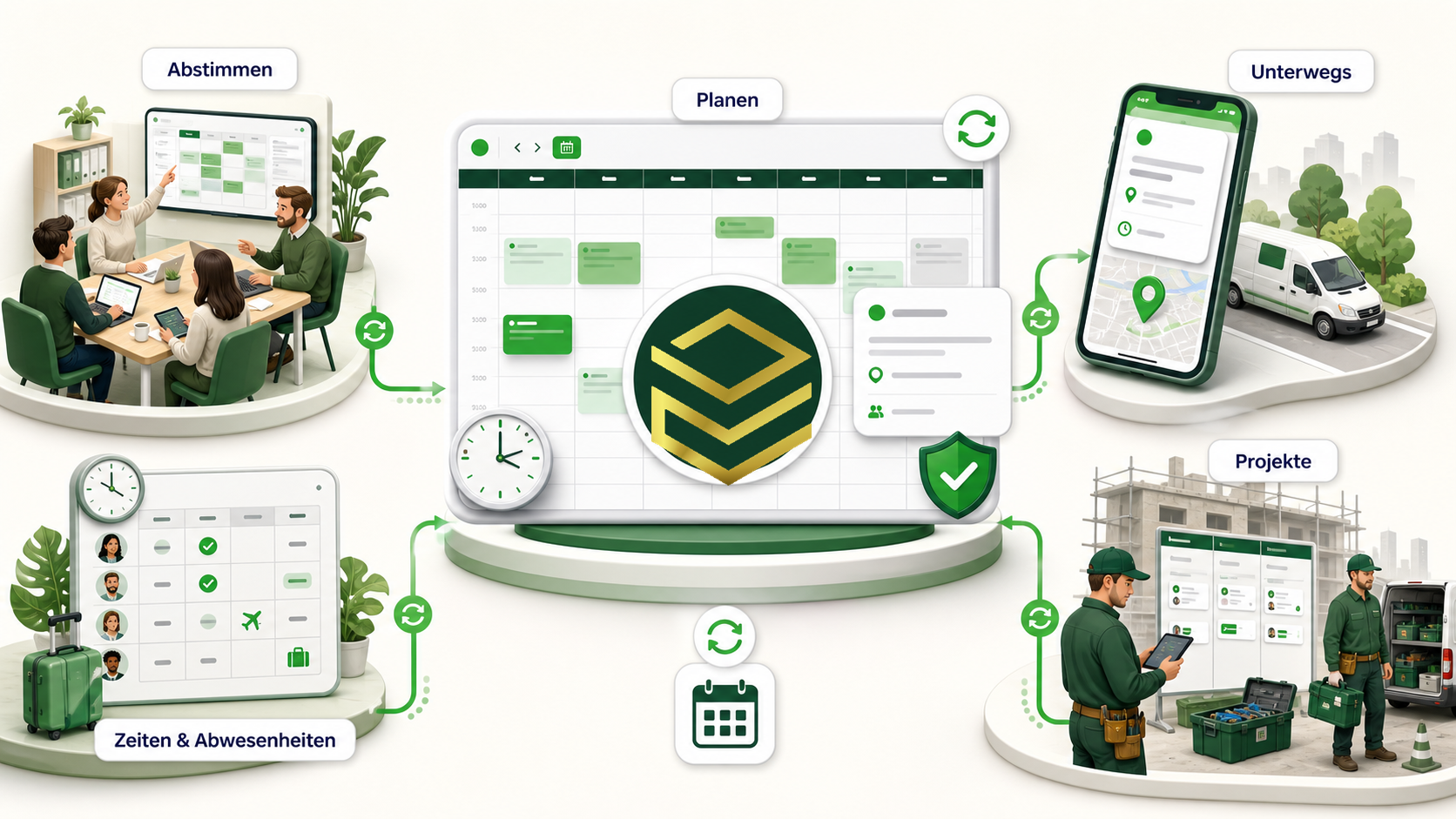 ByteBox Kalender verbindet Teamabstimmung, mobile Termine, Projekte sowie Zeiten und Abwesenheiten in einer zentralen Planung.